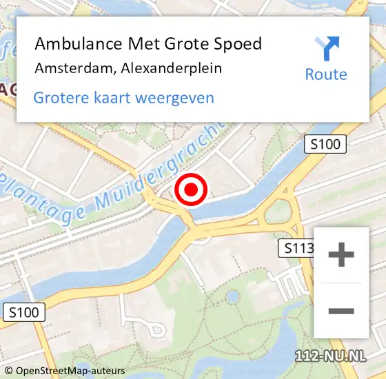 Locatie op kaart van de 112 melding: Ambulance Met Grote Spoed Naar Amsterdam, Alexanderplein op 28 juni 2023 08:40