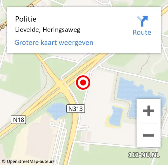 Locatie op kaart van de 112 melding: Politie Lievelde, Heringsaweg op 28 juni 2023 09:12
