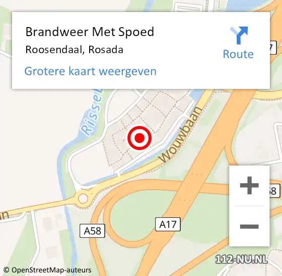 Locatie op kaart van de 112 melding: Brandweer Met Spoed Naar Roosendaal, Rosada op 28 juni 2023 09:26