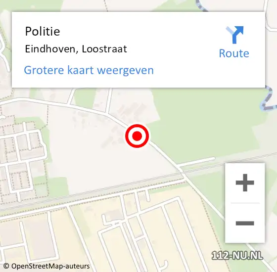 Locatie op kaart van de 112 melding: Politie Eindhoven, Loostraat op 28 juni 2023 09:47