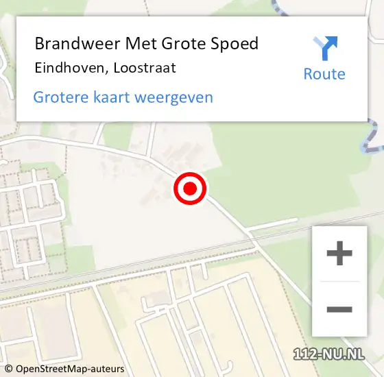 Locatie op kaart van de 112 melding: Brandweer Met Grote Spoed Naar Eindhoven, Loostraat op 28 juni 2023 09:48