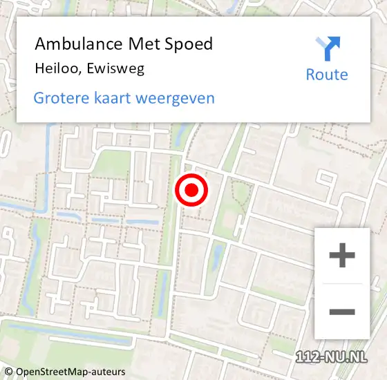 Locatie op kaart van de 112 melding: Ambulance Met Spoed Naar Heiloo, Ewisweg op 28 juni 2023 10:22