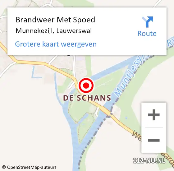 Locatie op kaart van de 112 melding: Brandweer Met Spoed Naar Munnekezijl, Lauwerswal op 28 juni 2023 10:39