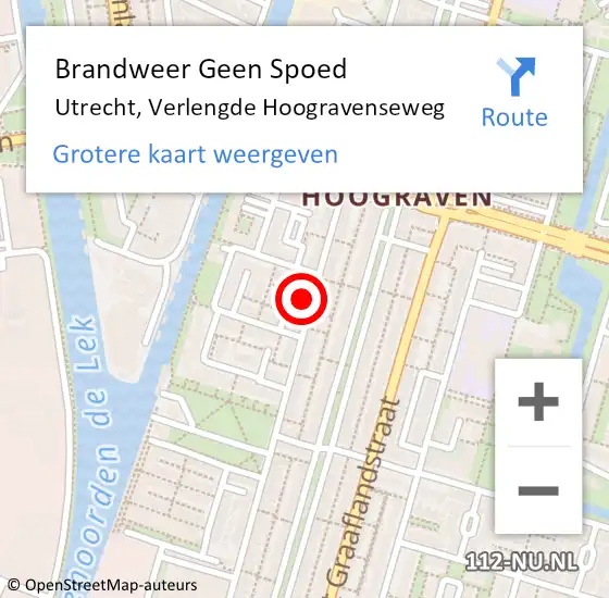 Locatie op kaart van de 112 melding: Brandweer Geen Spoed Naar Utrecht, Verlengde Hoogravenseweg op 28 juni 2023 11:00