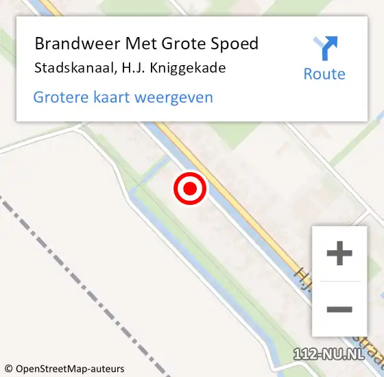 Locatie op kaart van de 112 melding: Brandweer Met Grote Spoed Naar Stadskanaal, H.J. Kniggekade op 28 juni 2023 11:24