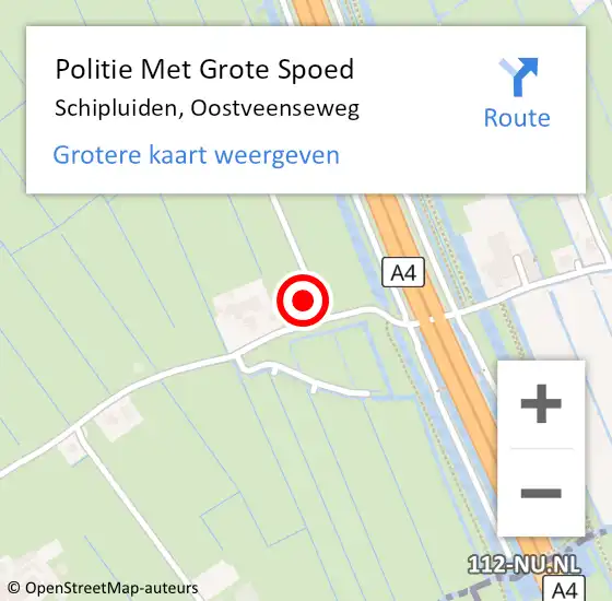 Locatie op kaart van de 112 melding: Politie Met Grote Spoed Naar Schipluiden, Oostveenseweg op 28 juni 2023 11:34