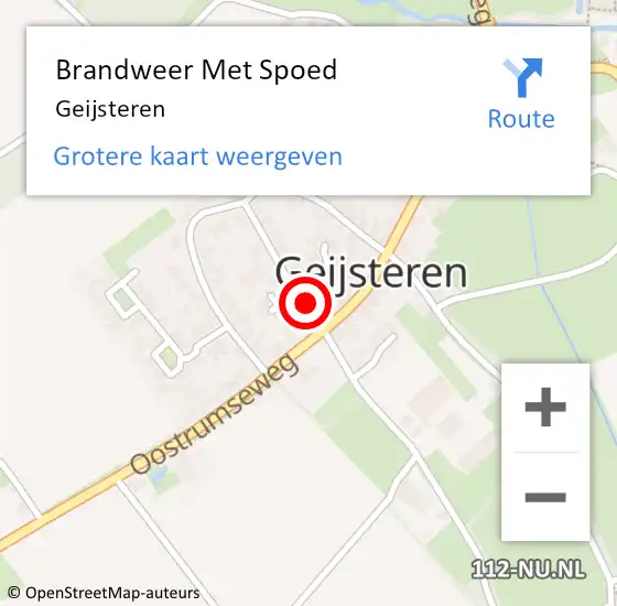 Locatie op kaart van de 112 melding: Brandweer Met Spoed Naar Geijsteren op 28 juni 2023 11:39