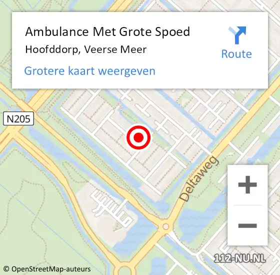 Locatie op kaart van de 112 melding: Ambulance Met Grote Spoed Naar Hoofddorp, Veerse Meer op 28 juni 2023 11:42