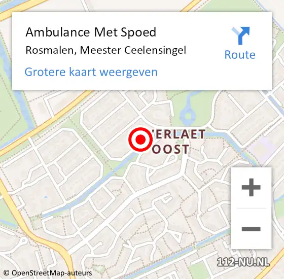 Locatie op kaart van de 112 melding: Ambulance Met Spoed Naar Rosmalen, Meester Ceelensingel op 30 augustus 2014 17:32