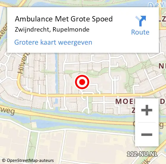 Locatie op kaart van de 112 melding: Ambulance Met Grote Spoed Naar Zwijndrecht, Rupelmonde op 28 juni 2023 12:25