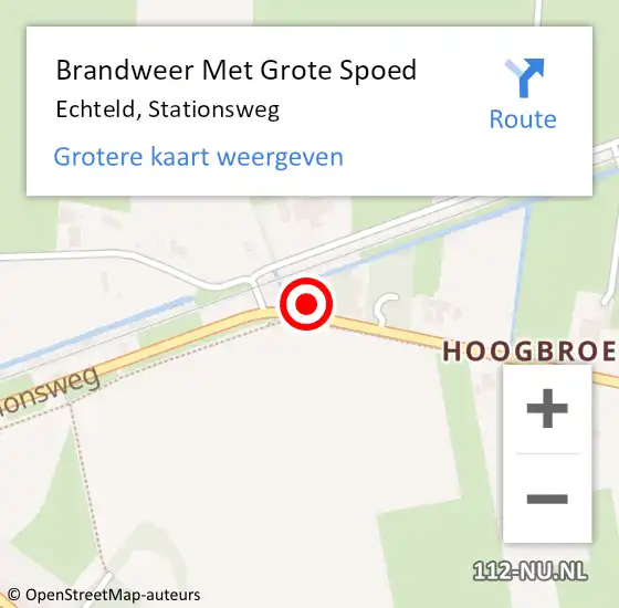 Locatie op kaart van de 112 melding: Brandweer Met Grote Spoed Naar Echteld, Stationsweg op 28 juni 2023 12:31