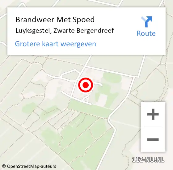 Locatie op kaart van de 112 melding: Brandweer Met Spoed Naar Luyksgestel, Zwarte Bergendreef op 28 juni 2023 12:54