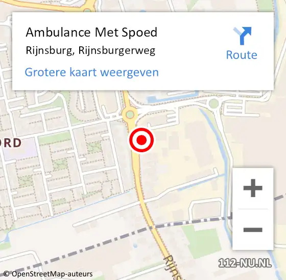 Locatie op kaart van de 112 melding: Ambulance Met Spoed Naar Rijnsburg, Rijnsburgerweg op 28 juni 2023 13:12