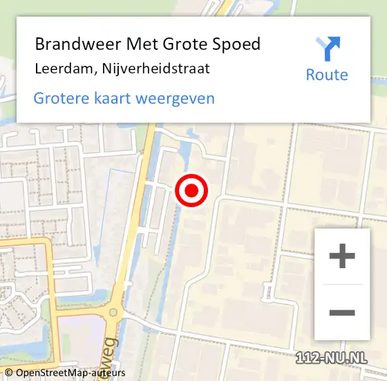 Locatie op kaart van de 112 melding: Brandweer Met Grote Spoed Naar Leerdam, Nijverheidstraat op 28 juni 2023 13:41