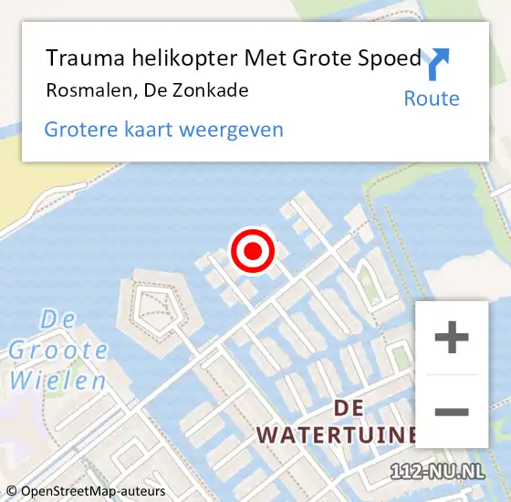 Locatie op kaart van de 112 melding: Trauma helikopter Met Grote Spoed Naar Rosmalen, De Zonkade op 28 juni 2023 14:25