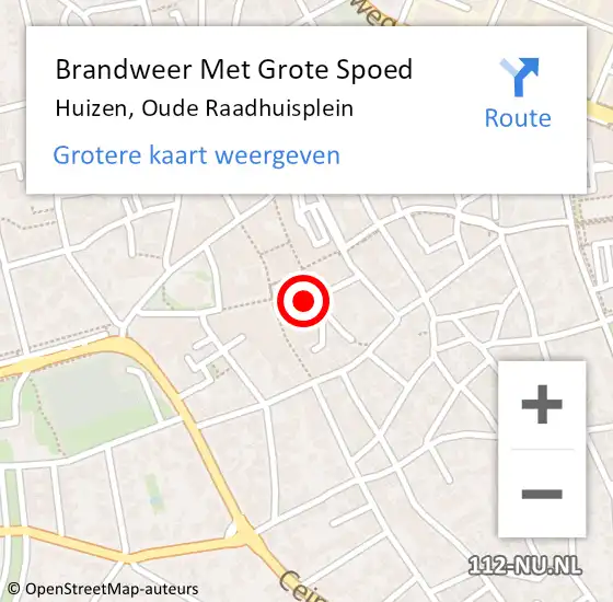 Locatie op kaart van de 112 melding: Brandweer Met Grote Spoed Naar Huizen, Oude Raadhuisplein op 28 juni 2023 14:34