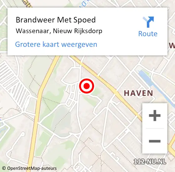 Locatie op kaart van de 112 melding: Brandweer Met Spoed Naar Wassenaar, Nieuw Rijksdorp op 28 juni 2023 15:02