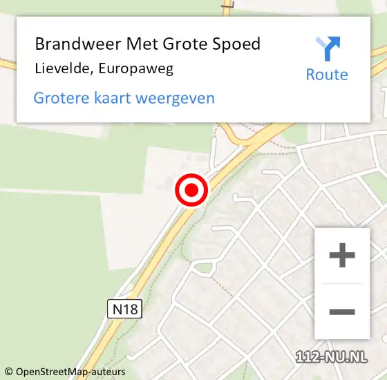 Locatie op kaart van de 112 melding: Brandweer Met Grote Spoed Naar Lievelde, Europaweg op 30 augustus 2014 17:52