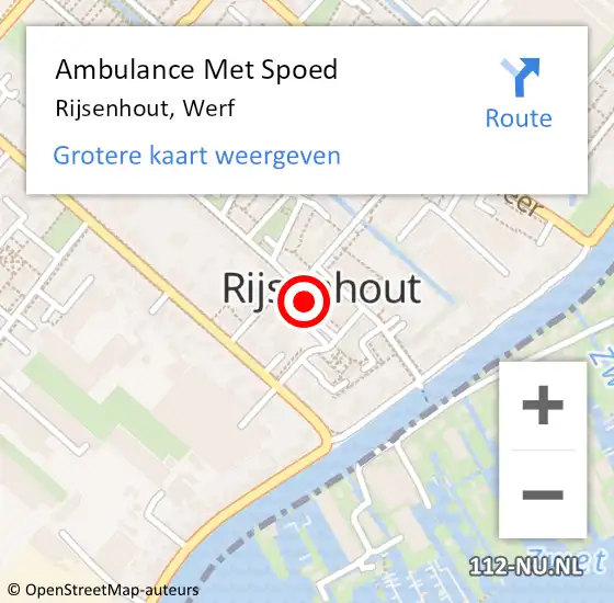 Locatie op kaart van de 112 melding: Ambulance Met Spoed Naar Rijsenhout, Werf op 28 juni 2023 15:12