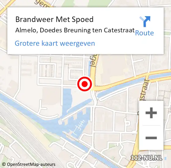 Locatie op kaart van de 112 melding: Brandweer Met Spoed Naar Almelo, Doedes Breuning ten Catestraat op 28 juni 2023 15:30