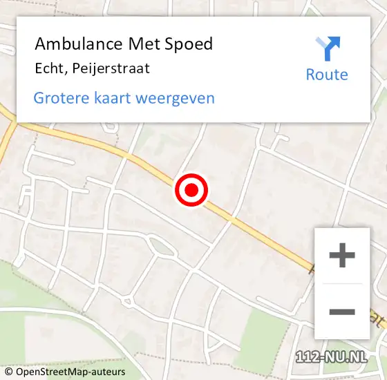 Locatie op kaart van de 112 melding: Ambulance Met Spoed Naar Echt, Peijerstraat op 28 juni 2023 15:34