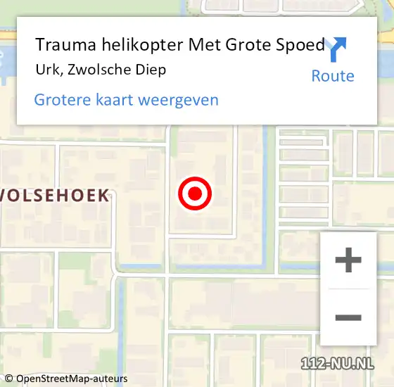 Locatie op kaart van de 112 melding: Trauma helikopter Met Grote Spoed Naar Urk, Zwolsche Diep op 28 juni 2023 15:37