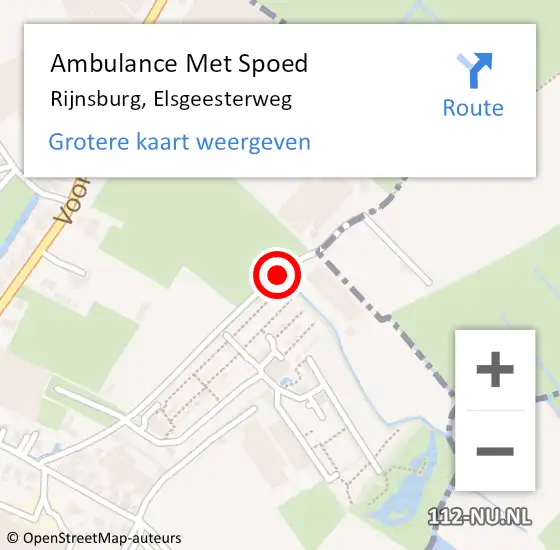 Locatie op kaart van de 112 melding: Ambulance Met Spoed Naar Rijnsburg, Elsgeesterweg op 28 juni 2023 15:37