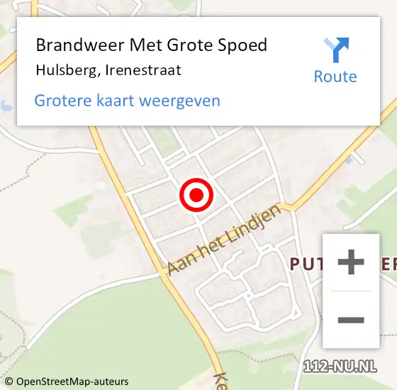 Locatie op kaart van de 112 melding: Brandweer Met Grote Spoed Naar Hulsberg, Irenestraat op 28 juni 2023 15:55