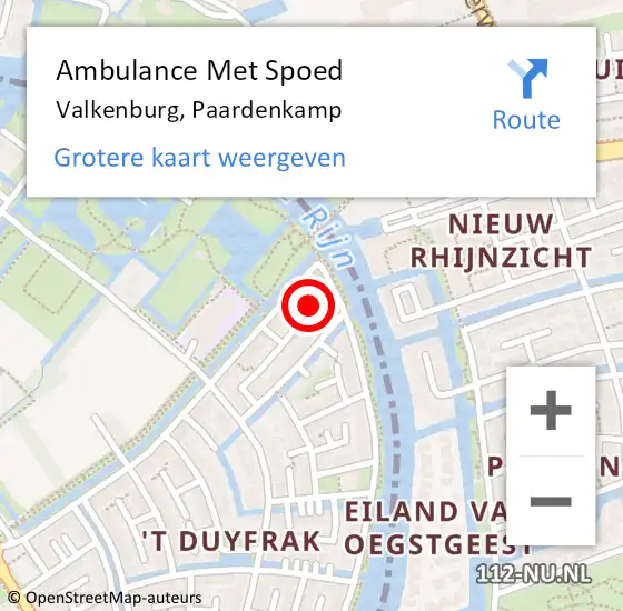 Locatie op kaart van de 112 melding: Ambulance Met Spoed Naar Valkenburg, Paardenkamp op 28 juni 2023 16:06