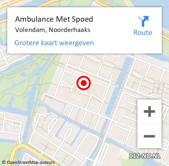 Locatie op kaart van de 112 melding: Ambulance Met Spoed Naar Volendam, Noorderhaaks op 28 juni 2023 17:17