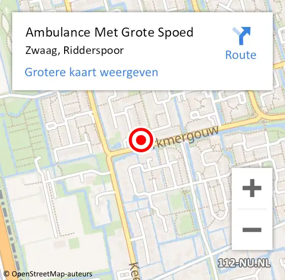 Locatie op kaart van de 112 melding: Ambulance Met Grote Spoed Naar Zwaag, Ridderspoor op 28 juni 2023 17:32