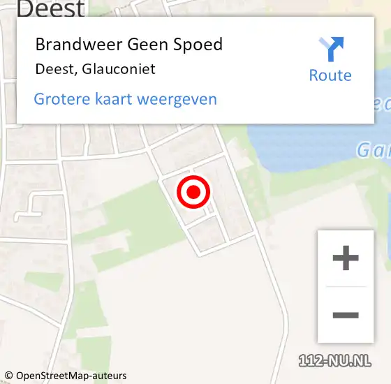 Locatie op kaart van de 112 melding: Brandweer Geen Spoed Naar Deest, Glauconiet op 28 juni 2023 18:29