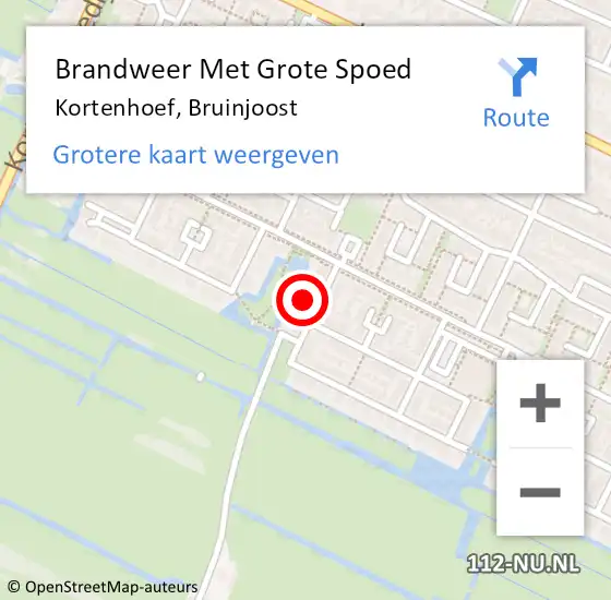 Locatie op kaart van de 112 melding: Brandweer Met Grote Spoed Naar Kortenhoef, Bruinjoost op 28 juni 2023 18:29