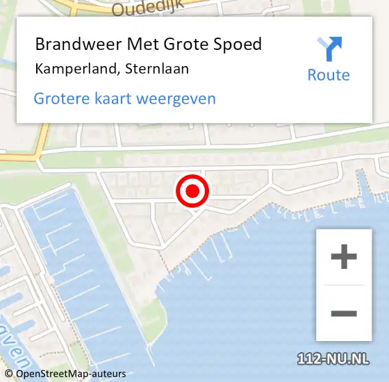 Locatie op kaart van de 112 melding: Brandweer Met Grote Spoed Naar Kamperland, Sternlaan op 28 juni 2023 19:07