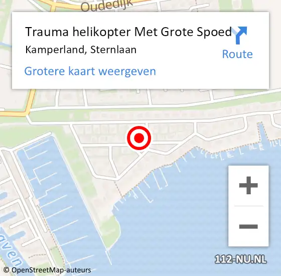 Locatie op kaart van de 112 melding: Trauma helikopter Met Grote Spoed Naar Kamperland, Sternlaan op 28 juni 2023 19:10