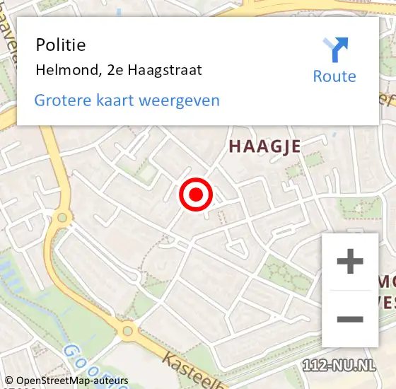 Locatie op kaart van de 112 melding: Politie Helmond, 2e Haagstraat op 28 juni 2023 19:16