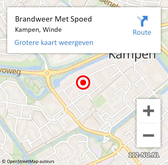 Locatie op kaart van de 112 melding: Brandweer Met Spoed Naar Kampen, Winde op 28 juni 2023 20:06