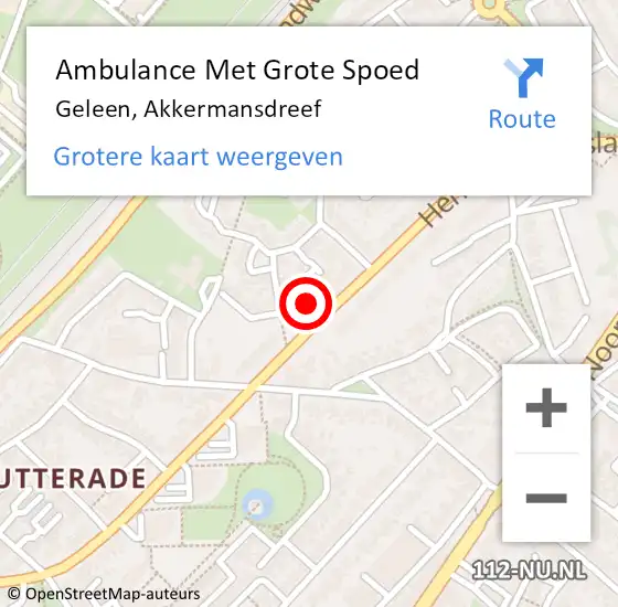 Locatie op kaart van de 112 melding: Ambulance Met Grote Spoed Naar Geleen, Akkermansdreef op 28 juni 2023 20:11