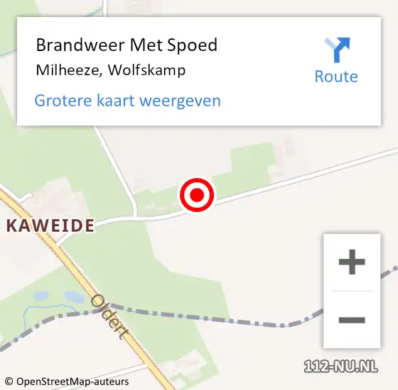 Locatie op kaart van de 112 melding: Brandweer Met Spoed Naar Milheeze, Wolfskamp op 28 juni 2023 21:21