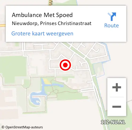 Locatie op kaart van de 112 melding: Ambulance Met Spoed Naar Nieuwdorp, Prinses Christinastraat op 30 augustus 2014 18:55