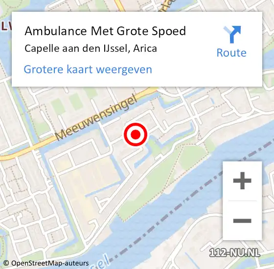 Locatie op kaart van de 112 melding: Ambulance Met Grote Spoed Naar Capelle aan den IJssel, Arica op 29 juni 2023 01:21