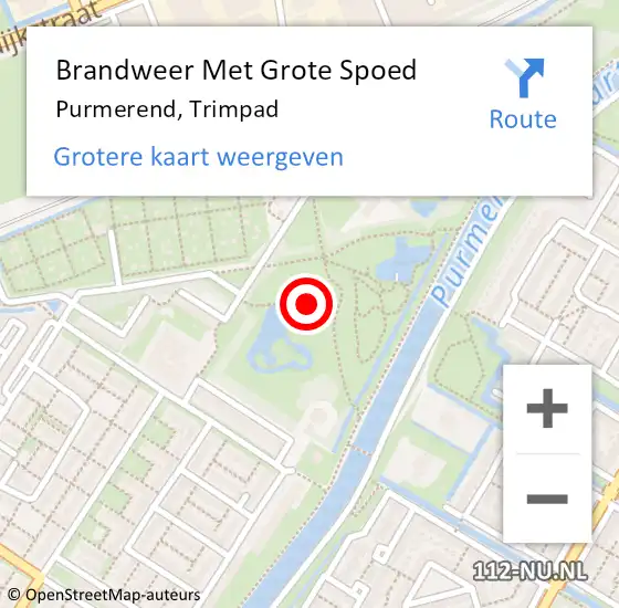 Locatie op kaart van de 112 melding: Brandweer Met Grote Spoed Naar Purmerend, Trimpad op 29 juni 2023 04:05