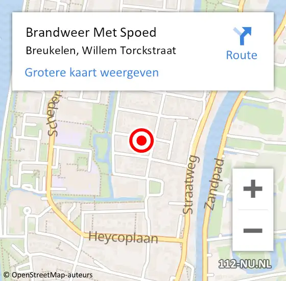 Locatie op kaart van de 112 melding: Brandweer Met Spoed Naar Breukelen, Willem Torckstraat op 29 juni 2023 06:06