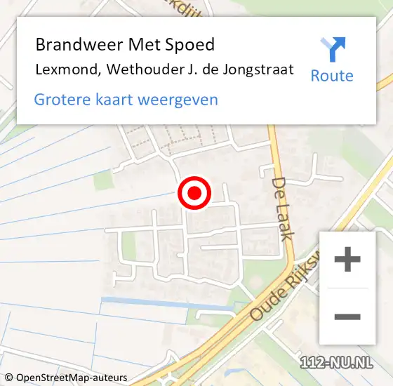 Locatie op kaart van de 112 melding: Brandweer Met Spoed Naar Lexmond, Wethouder J. de Jongstraat op 29 juni 2023 06:15