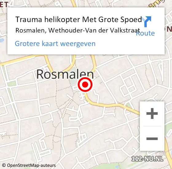 Locatie op kaart van de 112 melding: Trauma helikopter Met Grote Spoed Naar Rosmalen, Wethouder-Van der Valkstraat op 29 juni 2023 07:03