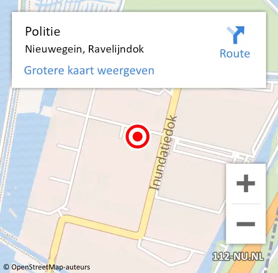 Locatie op kaart van de 112 melding: Politie Nieuwegein, Ravelijndok op 29 juni 2023 08:05