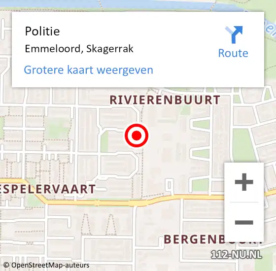 Locatie op kaart van de 112 melding: Politie Emmeloord, Skagerrak op 29 juni 2023 08:49