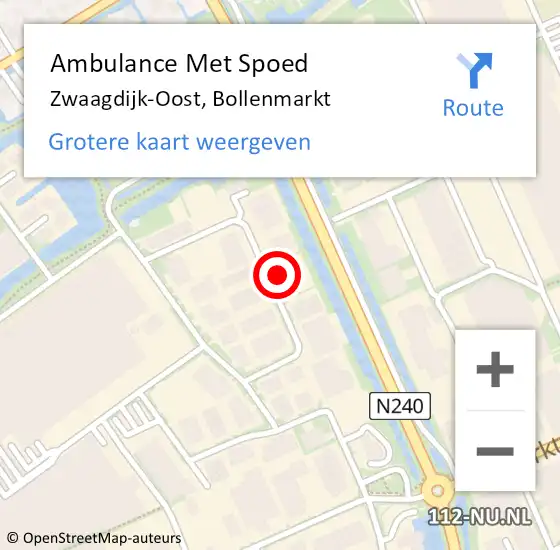 Locatie op kaart van de 112 melding: Ambulance Met Spoed Naar Zwaagdijk-Oost, Bollenmarkt op 29 juni 2023 09:16