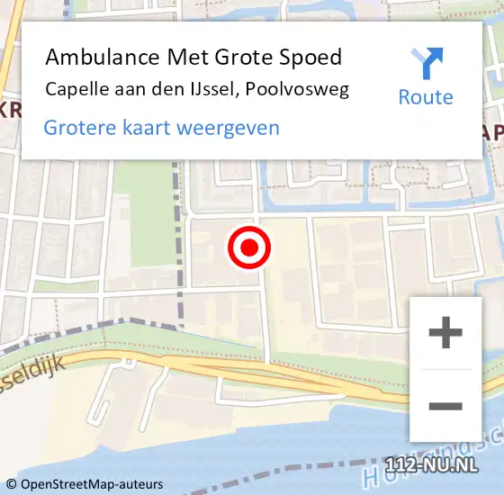 Locatie op kaart van de 112 melding: Ambulance Met Grote Spoed Naar Capelle aan den IJssel, Poolvosweg op 29 juni 2023 09:33