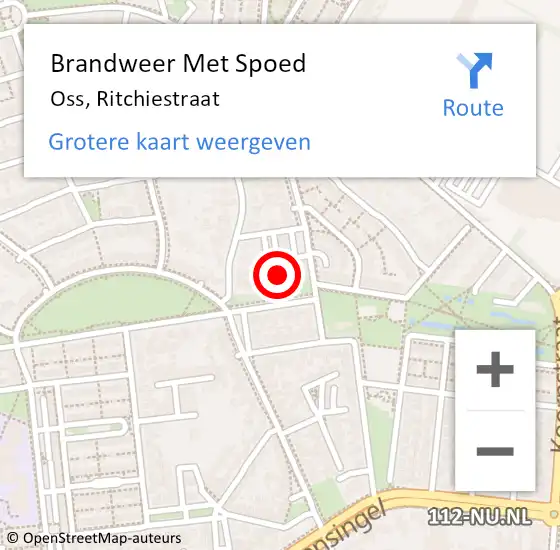 Locatie op kaart van de 112 melding: Brandweer Met Spoed Naar Oss, Ritchiestraat op 29 juni 2023 09:40